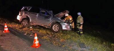 На трассе «Кола» в Карелии автомобиль улетел в кювет: потребовалась помощь спасателей