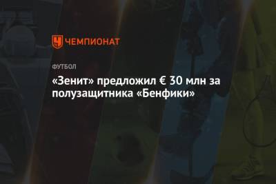 «Зенит» предложил € 30 млн за полузащитника «Бенфики»