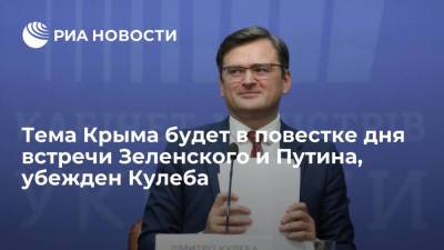 Глава МИД Украины Кулеба: тема Крыма должна быть в повестке дня встречи Путина с Зеленским