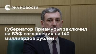 Глава Приамурья Орлов: регион заключил на ВЭФ 20 соглашений на 140 миллиардов рублей
