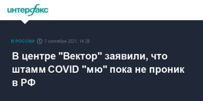 В центре "Вектор" заявили, что штамм COVID "мю" пока не проник в РФ