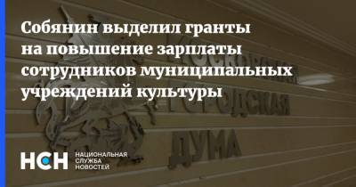 Собянин выделил гранты на повышение зарплаты сотрудников муниципальных учреждений культуры
