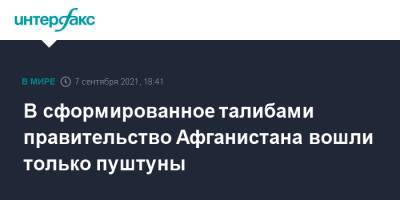 В сформированное талибами правительство Афганистана вошли только пуштуны