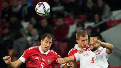 Россия с минимальным счётом обыгрывает Мальту после первого тайма отборочного матча ЧМ-2022