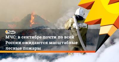 МЧС: в сентябре почти по всей России ожидаются масштабные лесные пожары