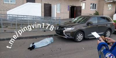 Мужчина упал на припаркованную иномарку в Санкт-Петербурге