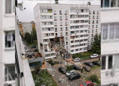 Три этажа девятиэтажного дома обрушились при взрыве газа в подмосковном Ногинске