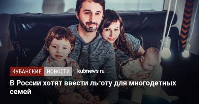 В России хотят ввести льготу для многодетных семей