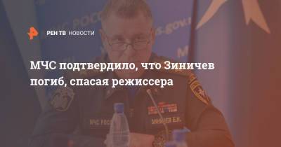 МЧС подтвердило, что Зиничев погиб, спасая режиссера