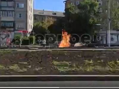 В Магнитогорске во время работ на газопроводе вспыхнуло пламя