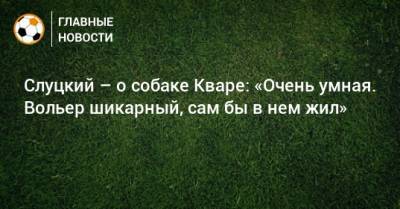 Слуцкий – о собаке Кваре: «Очень умная. Вольер шикарный, сам бы в нем жил»