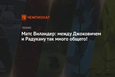 Матс Виландер: между Джоковичем и Радукану так много общего!