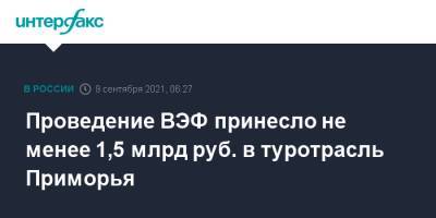 Проведение ВЭФ принесло не менее 1,5 млрд руб. в туротрасль Приморья - interfax.ru - Москва - Приморье край - Владивосток