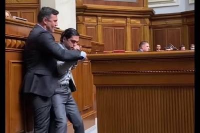 Депутаты Рады устроили драку из-за обвинений в адрес Зеленского