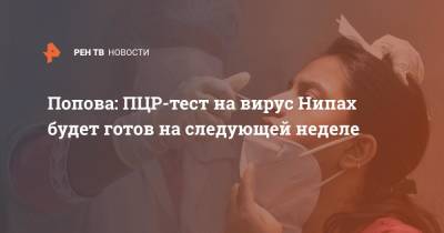 Попова: ПЦР-тест на вирус Нипах будет готов на следующей неделе