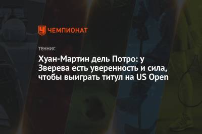 Хуан-Мартин дель Потро: у Зверева есть уверенность и сила, чтобы выиграть титул на US Open