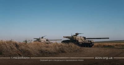 Отражали атаку с берега: под Бердянском прошли масштабные танковые учения (фото)