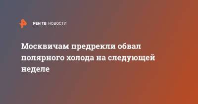 Москвичам предрекли обвал полярного холода на следующей неделе