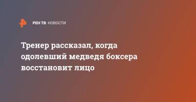 Илья Медведев - Тренер рассказал, когда одолевший медведя боксера восстановит лицо - ren.tv - Москва - Москва