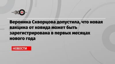 Вероника Скворцова допустила, что новая вакцина от ковида может быть зарегистрирована в первых месяцах нового года