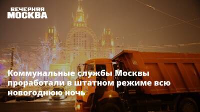 Коммунальные службы Москвы проработали в штатном режиме всю новогоднюю ночь