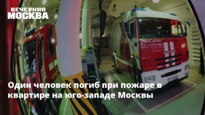 Один человек погиб при пожаре в квартире на юго-западе Москвы