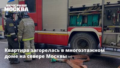 Квартира загорелась в многоэтажном доме на севере Москвы