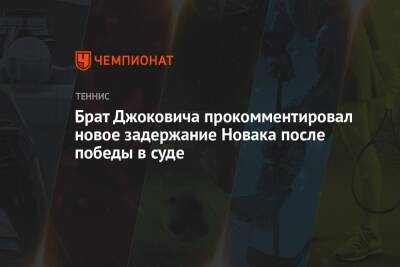 Брат Джоковича прокомментировал новое задержание Новака после победы в суде