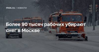 Более 90 тысяч рабочих убирают снег в Москве