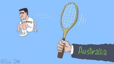 Новости спорта: Появилась забавная карикатура о проблемах Новака Джоковича