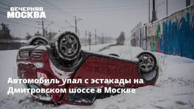 Автомобиль упал с эстакады на Дмитровском шоссе в Москве