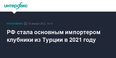 РФ стала основным импортером клубники из Турции в 2021 году