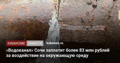 «Водоканал» Сочи заплатит более 83 млн рублей за воздействие на окружающую среду