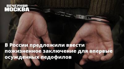 В России предложили ввести пожизненное заключение для впервые осужденных педофилов