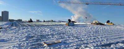 На новой ледовой арене в Новосибирске началась подготовка к внутренней отделке помещений