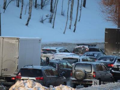 Движение затруднено на трассе М-7 в Лысковском районе из-за снегопада