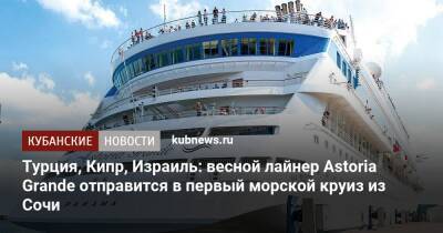 Турция, Кипр, Израиль: весной лайнер Astoria Grande отправится в первый морской круиз из Сочи