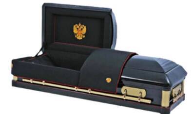 Финальная скрепа: на сайте «Ритуала» торгуют гробами «Патриот», сделанными в Украине