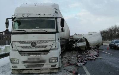 На трассе Киев-Одесса бус влетел в грузовик
