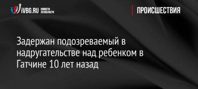 Задержан подозреваемый в надругательстве над ребенком в Гатчине 10 лет назад