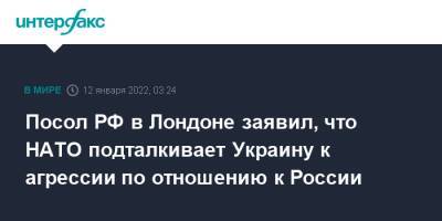 Посол РФ в Лондоне заявил, что НАТО подталкивает Украину к агрессии по отношению к России