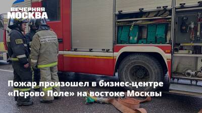 Пожар произошел в бизнес-центре «Перово Поле» на востоке Москвы