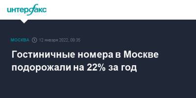 Гостиничные номера в Москве подорожали на 22% за год