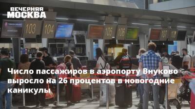 Число пассажиров в аэропорту Внуково выросло на 26 процентов в новогодние каникулы