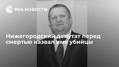 Нижегородский депутат Розин перед смертью назвал имя убийцы