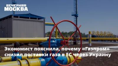 Экономист пояснила, почему «Газпром» снизил поставки газа в ЕС через Украину