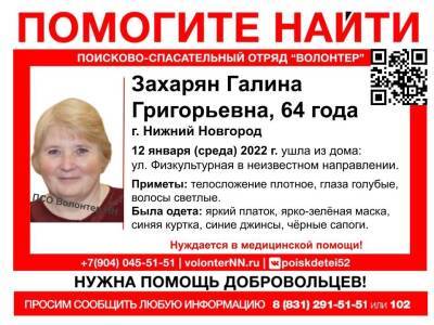 64-летняя пенсионерка пропала в Нижнем Новгороде
