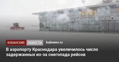 В аэропорту Краснодара увеличилось число задержанных из-за снегопада рейсов