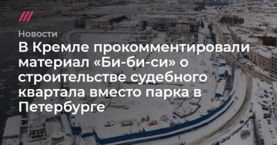 В Кремле прокомментировали материал «Би-би-си» о строительстве судебного квартала вместо парка в Петербурге
