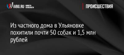 Из частного дома в Ульяновке похитили почти 50 собак и 1,5 млн рублей